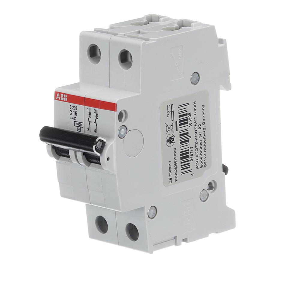 S202-C16 ABB, Thermal Magnetic Circuit Breaker, Miniature, C