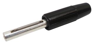 DELTRON COMPONENTS 550-0100-01 Banana Test Connector, 4mm, Plug, Cable Mount, 10 A, 50 V, Silver Plated Contacts, Black