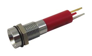 CML INNOVATIVE TECHNOLOGIES 19050263 LED Panel Mount Indicator, Satin Chrome Bezel, Red, 12 VAC, 8 mm, 19 mA, 76 mcd, IP67