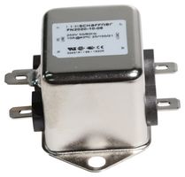 SCHAFFNER - TE CONNECTIVITY FN2020-10-06 Power Line Filter, Chassis, General Purpose, 250 VAC, 10 A, Single Phase, 1 Stage, Chassis Mount