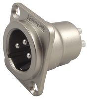 AMPHENOL AUDIO AC3MMDZ XLR Connector, 3 Contacts, Plug, Panel Mount, Silver Plated Contacts, Metal Body, AC