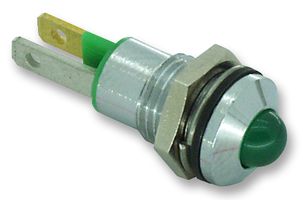CML INNOVATIVE TECHNOLOGIES 190413Z1 LED Panel Mount Indicator, Black Chrome Bezel, Green, 24 V, 8 mm, 29 mcd, IP67