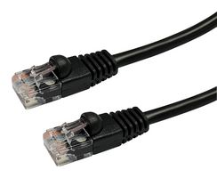 VIDEK 2965-15BK Ethernet Cable, UTP, Patch Lead, Cat5e, RJ45 Plug to RJ45 Plug, Black, 15 m