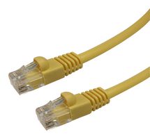VIDEK 2965-15Y Ethernet Cable, UTP, Patch Lead, Cat5e, RJ45 Plug to RJ45 Plug, Yellow, 15 m