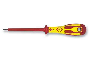 CK TOOLS T49144-055 Screwdriver, Slotted, VDE, 125 mm Blade, 5.5 mm Tip, 245 mm Overall