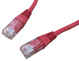 PRO SIGNAL PS11040 Ethernet Cable, UTP, Patch Lead, Cat5e, RJ45 Plug to RJ45 Plug, Red, 0.5 m