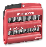 FACOM E.120PB Bit Set, Slotted, Phillips, Pozidrive, Torx, 28 Piece