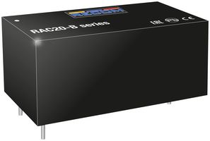 RECOM POWER RAC20-05SB AC/DC PCB Mount Power Supply (PSU), ITE, 1 Output, 20 W, 5 VDC, 3.6 A