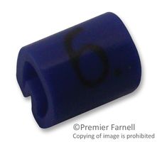 RAYCHEM - TE CONNECTIVITY 06151606 Wire Marker, Z Type, Push On Pre Printed, 6, Black, Blue, 4 mm