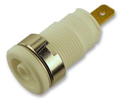 HIRSCHMANN TEST AND MEASUREMENT 972355107 Banana Test Connector, 4mm, Receptacle, Panel Mount, 25 A, 1 kV, Gold Plated Contacts, White