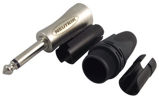 NEUTRIK NP2XL Phone Audio Connector, Professional, 2 Contacts, Plug, 6.35 mm, Cable Mount, Nickel Plated Contacts