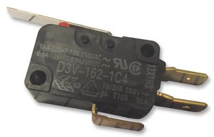 ARATAS (FORMERLY OMRON COMPONENTS) D3V-162-1C4 Microswitch, Miniature, Hinge Lever, SPDT, Quick Connect, 16 A, 250 V