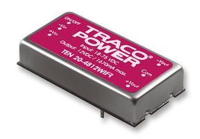 TRACO POWER TEN 20-7212WIR Isolated Through Hole DC/DC Converter, Railway, DIP, 4:1, 20 W, 1 Output, 12 V
