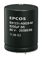 TDK B41231B6109M000 Electrolytic Capacitor, Snap-in, 10000 µF, 50 V, ± 20%, Snap-In, 2000 hours @ 85°C