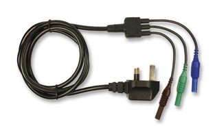 CLIFF ELECTRONIC COMPONENTS CIH29930 Mains Power Cord, BS 1363 Plug to 3x 4mm Banana Plug, 1.5 m, 13 A, 240 VAC, Black
