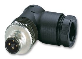 PHOENIX CONTACT 1408988 Sensor Connector, M12, Male, 4 Positions, Screw Pin, Right Angle Cable Mount