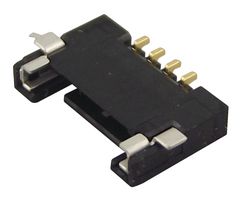 MOLEX 503763-0491 Pin Header, Wire-to-Board, 1 mm, 1 Rows, 4 Contacts, Surface Mount Right Angle