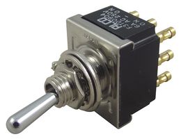 ALCOSWITCH - TE CONNECTIVITY 3-6437630-6 Toggle Switch, On-On-On, 4PDT, Non Illuminated, F Series, Panel Mount, 6 A