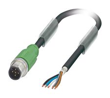 PHOENIX CONTACT 1682744 Sensor Cable, M12 Plug, Free End, 5 Positions, 3 m, 9.8 ft