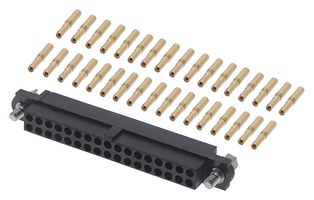 HARWIN M80-4613405 Rectangular Connector, Jackscrews, Datamate J-Tek M80, 34 Contacts, Receptacle, 2 mm, Crimp, 2 Row