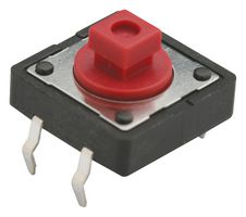 MULTICOMP MC32875 Tactile Switch, MCDTS-2, Top Actuated, Through Hole, Plunger for Cap, 260 gf, 50mA at 12VDC