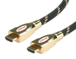 ROLINE 11.04.5692 Audio / Video Cable Assembly, 19Pos, HDMI A Plug, HDMI A Plug, 9.8 ft, 3 m, Black