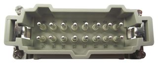 TE CONNECTIVITY - AMP T2040163101-000 Heavy Duty Connector, HE-016, Insert, 16 Contacts, Plug, Spring Pin