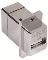 L-COM AL-ECF504-AB USB Adapter, USB Type A Receptacle, USB Type B Receptacle, USB 2.0