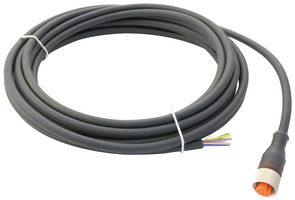 LUMBERG AUTOMATION RKT 8-282/5M Sensor Cable, M12 Receptacle, Free End, 8 Positions, 5 m, 16.4 ft, RKT Series