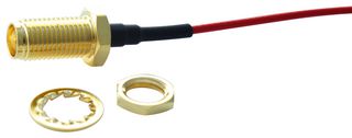 MULTICOMP PRO MC001478 RF Coaxial Cable Assembly, Red 1.37mm, SMA B/H JackSMA Plug, 150mm