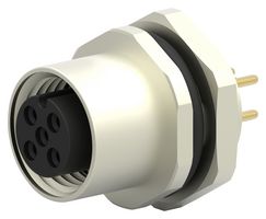 TE CONNECTIVITY T4143012041-000 Sensor Connector, M12, Female, 4 Positions, PCB Socket, Straight Panel Mount