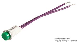 CHICAGO MINIATURE LIGHTING 1090C5-28V Incandescent Lamp, Wire Leaded, 12.7 mm, 40 mA, 28 V, Round with Flat Top, 1090C