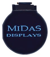 MIDAS DISPLAYS MCOT128128RV-BM Graphic OLED, Circular, 128 x 128 Pixels, Blue on Black, 3V, I2C, Parallel, SPI, 37mm x 41.23mm