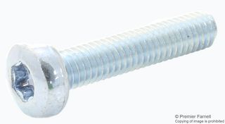 TR FASTENINGS M420PTSTMCZ100- Machine Screw, M4, 20 mm, Steel, Bright Zinc, Pan Head Torx