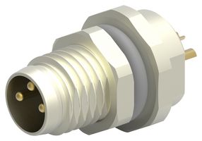 TE CONNECTIVITY T4030014031-000 Sensor Connector, M8, Male, 3 Positions, Solder Pin, Straight Panel Mount