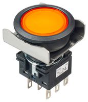 IDEC LBW6L-M1RT64WA Industrial Pushbutton Switch, Flush Silhouette, LBW Series, 22 mm, DPDT, Momentary, Flush, White