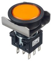 IDEC LBW6L-M1T64A Industrial Pushbutton Switch, Flush Silhouette, LBW Series, 22 mm, DPDT, Momentary, Flush
