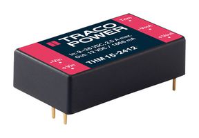 TRACO POWER THM 15-2422 Isolated Through Hole DC/DC Converter, Medical, DIP, 2:1, 15 W, 2 Output, 12 V