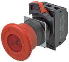 OMRON INDUSTRIAL AUTOMATION A22NE-M-P202-C Emergency Stop Switch, DPST-NC, Pushlock Turn Reset, Screw, 10 A, 120 V