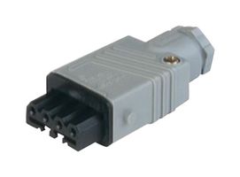 HIRSCHMANN STAK 4 GRAU/GREY Rectangular Power Connector, Grey, 4 Contacts, ST, Cable Mount, Screw, Receptacle