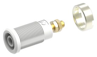 MULTICOMP PRO 72-14152 Banana Test Connector, Jack, Panel Mount, 36 A, 1 kV, Gold Plated Contacts, White