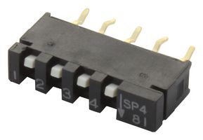C&K COMPONENTS SPA04B DIP / SIP Switch, 4 Circuits, Slide, Through Hole, SPST, 20 V, 10 mA