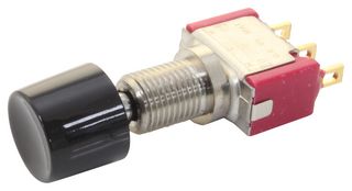 C&K COMPONENTS 8168LHZBE2 Pushbutton Switch, 8060 Series, 6.35 mm, SPDT, On-(On), Round, Black