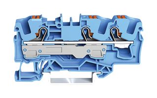 WAGO 2206-1304 DIN Rail Mount Terminal Block, Through, 3 Ways, 20 AWG, 8 AWG, 6 mm², Clamp, 41 A