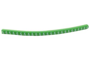 HELLERMANNTYTON 901-11055 HGBC2-5GN 5 Wire Marker, Helagrip, Slide On, Chevron Cut, Pre Printed, 5, White, Green, 3.5mm, 5 mm