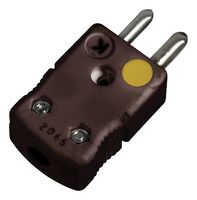 OMEGA NHX-J-M Thermocouple Connector, Standard, Black, 2 Pins, Plug, Type J, -29 °C to 650 °C, ANSI, NHX Series