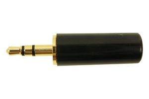 CLIFF ELECTRONIC COMPONENTS FT6301 Phone Audio Connector, 3 Contacts, Plug, 3.5 mm, Cable Mount, Gold Plated Contacts, Plastic Body