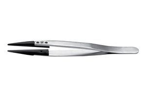 IDEAL-TEK 249SVR.SA.1 Tweezer, General Purpose, Straight, Round, PVDF Tip, 130 mm Length