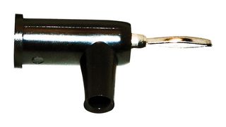 MUELLER ELECTRIC BU-P1825-0. Banana Test Connector, Plug, Cable Mount, 15 A, 5 kV, Nickel Plated Contacts, Black