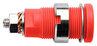 SCHUTZINGER SEB 6445 NI / RT Banana Test Connector, Jack, Panel Mount, 32 A, 1 kV, Nickel Plated Contacts, Red